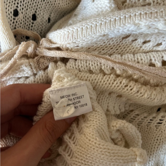 Rebecca Taylor Crochet Knit Tie Front Cardigan - Picture 8 of 11